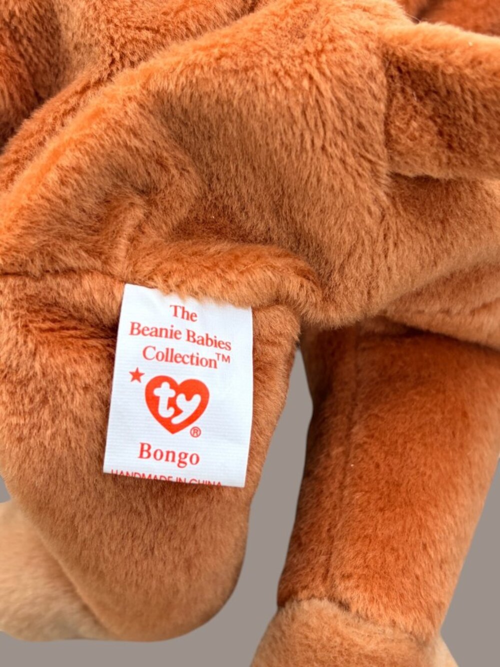 Vintage Ty Beanie Baby Bongo Monkey 1995 Style 4067 w/ Hang Tag Retired Plush - Picture 5 of 8